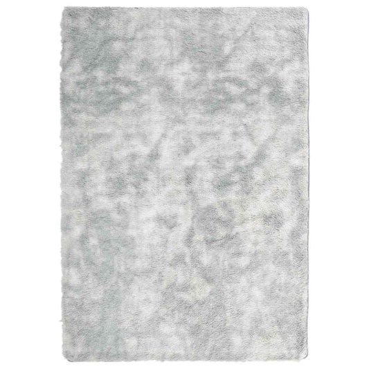 Vidaxl Alfombra Peluda De Pelo Largo Navarra Gris Plateado 120x170 Cm_0