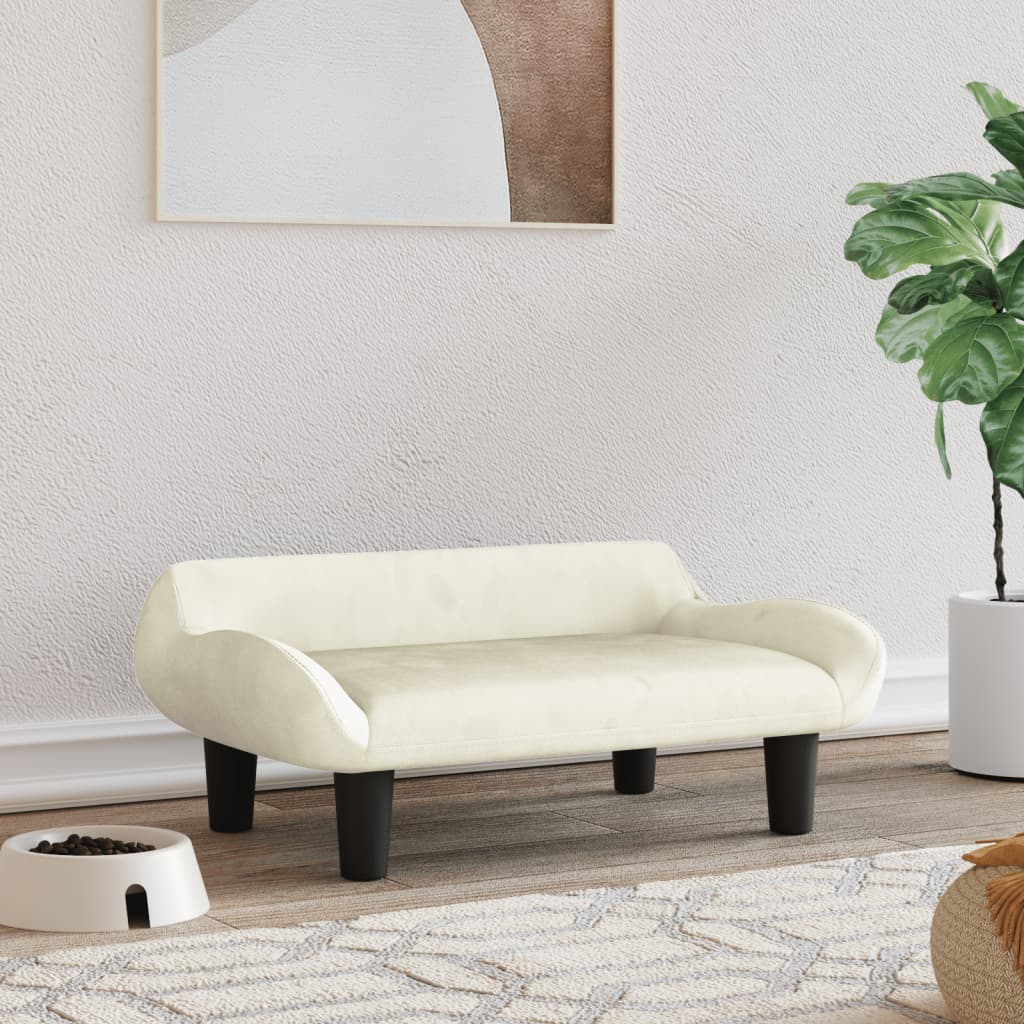 Cama Para Perros De Terciopelo Crema 70x40x24 Cm / Vetonek_4