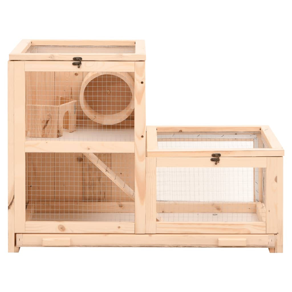 Vidaxl Jaula Para Hámster Madera Maciza Abeto 81x40x60 Cm_3