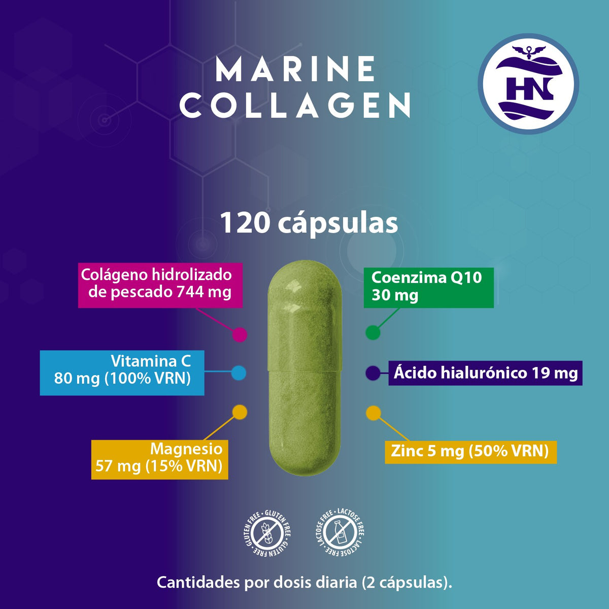 Pack Colágeno Marino Con Ácido Hialurónico (120 Cápsulas) + Creatina Monohidrato En Polvo Sin Sabor (306 G)_1