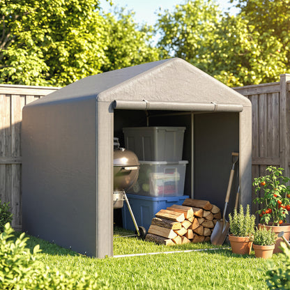 Outsunny Carpa De Jardín Para Herramientas Bicicletas Motos 1,6x2,2x1,7 M Gris_3