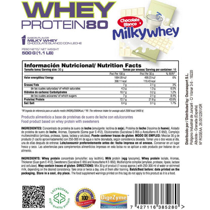 Whey Protein80 - 500g - Chocolate Blanco Con Leche Milkywhey - Aumenta La Masa Muscular - Masmusculo_5