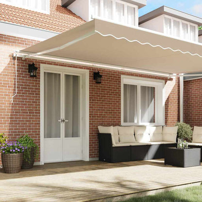 Toldo Retráctil Beige 500 X 300 Cm Tela Y Aluminio_2