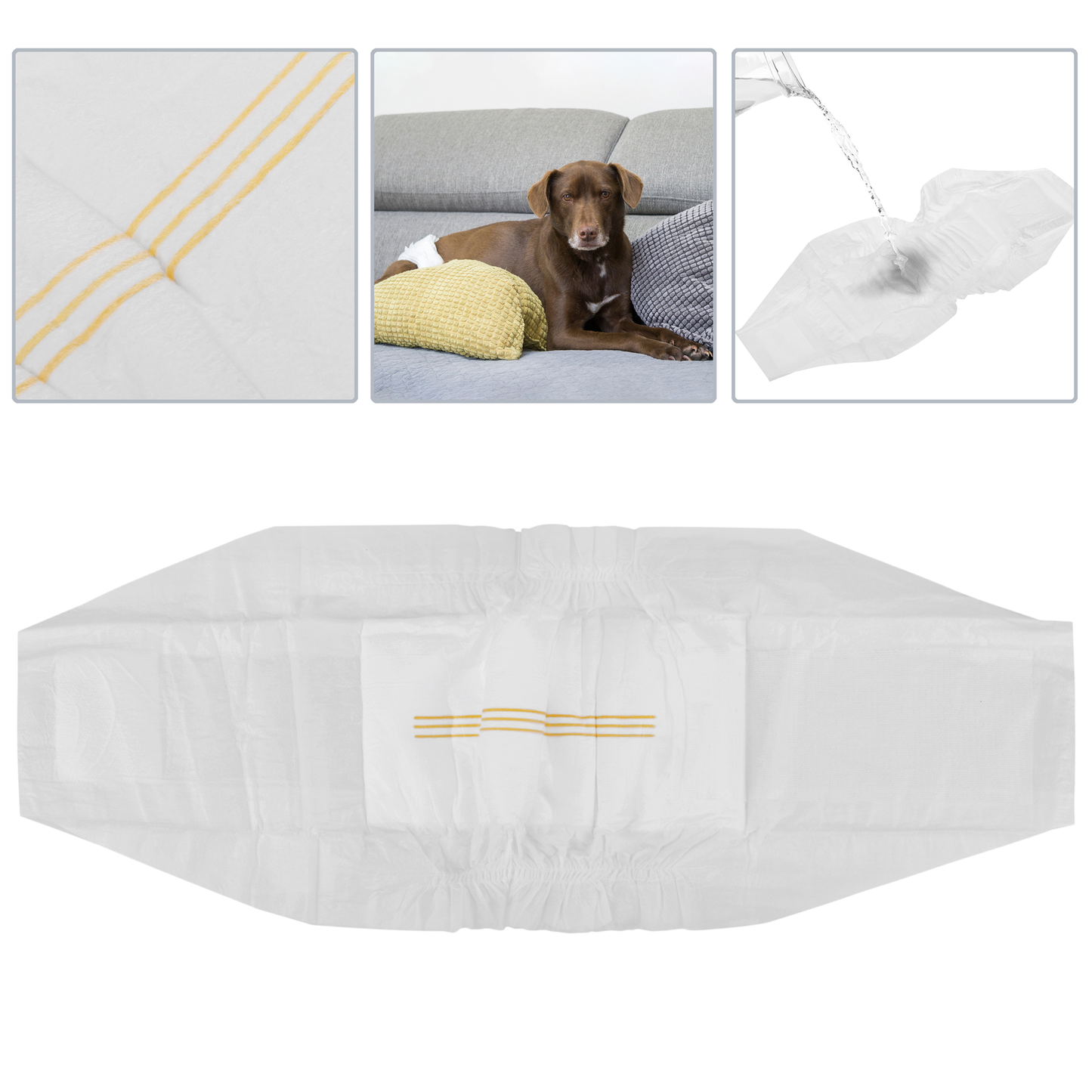 Pañales Desechables Para Perros Macho 10 Unidades Talla M_1