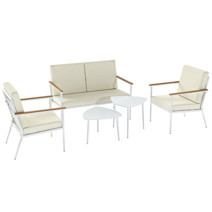 Outsunny Conjunto De Jardín Exterior De 4 Piezas Beige_0