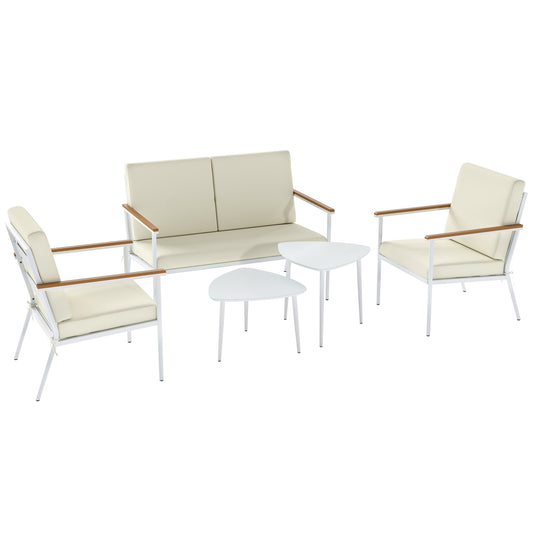 Outsunny Conjunto De Jardín Exterior De 4 Piezas Beige_0