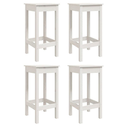 Vidaxl Set De Mesa Y Taburetes Altos Jardín 5 Pzas Madera Pino Blanco_5