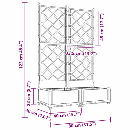 Vidaxl Maceta De Jardín Con Enrejado 2 Pcs Blanco 80 X 40 X 125.5 Cm_2