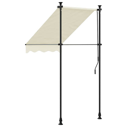 Toldo Retráctil De Tela Y Acero Crema 100x150 Cm_3