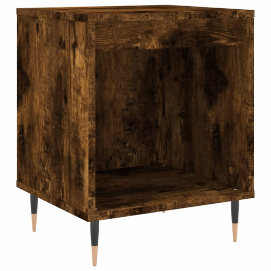 Mesita De Noche Madera De Ingeniería Roble Ahumado 40x35x50 Cm_0