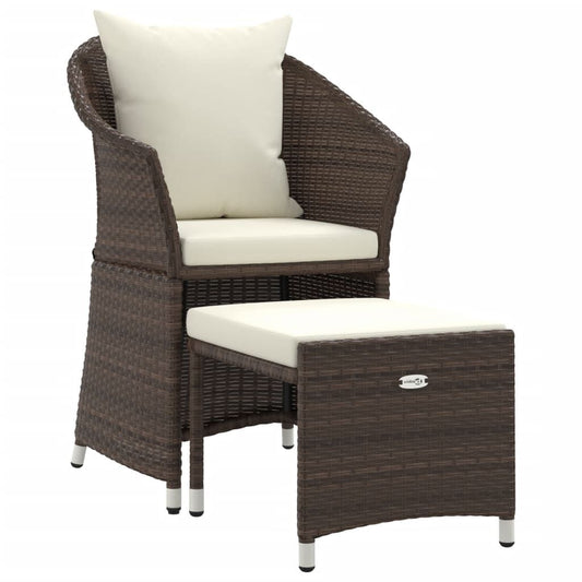 Vidaxl Set Muebles De Jardín 2 Piezas Y Cojines Ratán Sintético Marrón_0