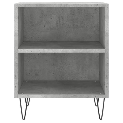 Mesita De Noche Madera De Ingeniería Gris Hormigón 40x30x50 Cm_2