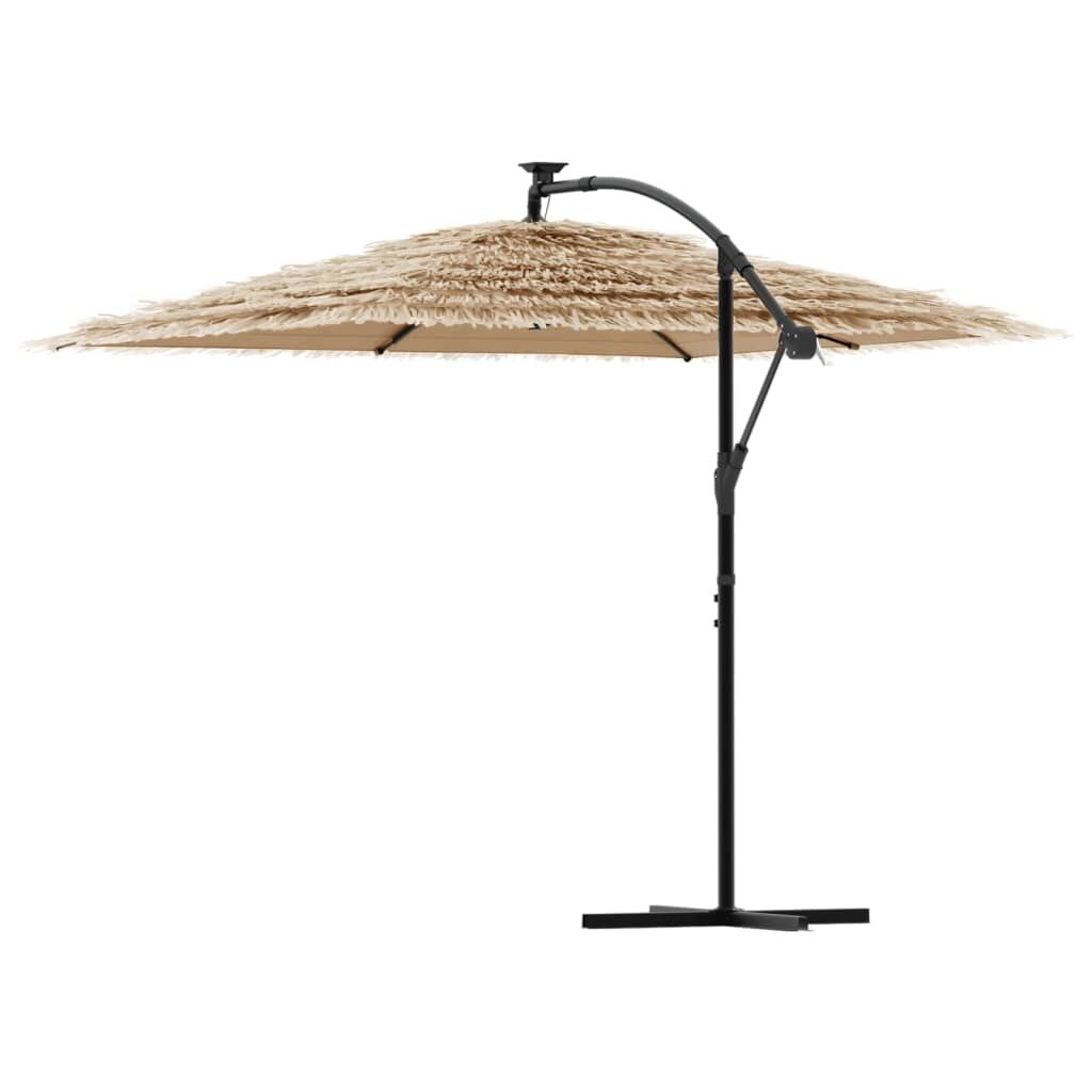 Vidaxl Sombrilla De Jardín Con Poste De Acero Marrón 269x269x235 Cm_4