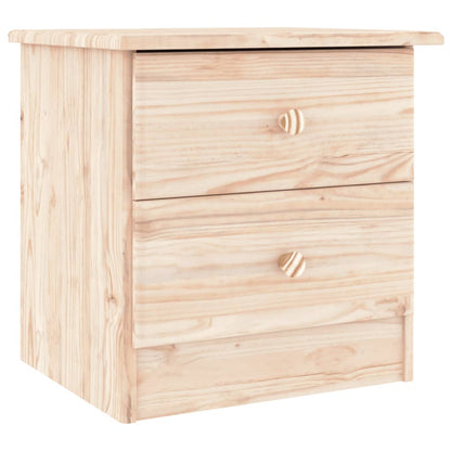 Mesita De Noche Alta Madera Maciza De Pino 41x35x41 Cm_0