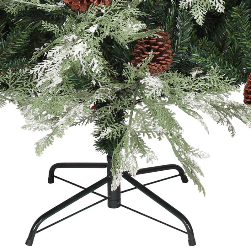 Vidaxl Árbol De Navidad Con Luces Y Piñas Pvc Pe Verde 195 Cm_3