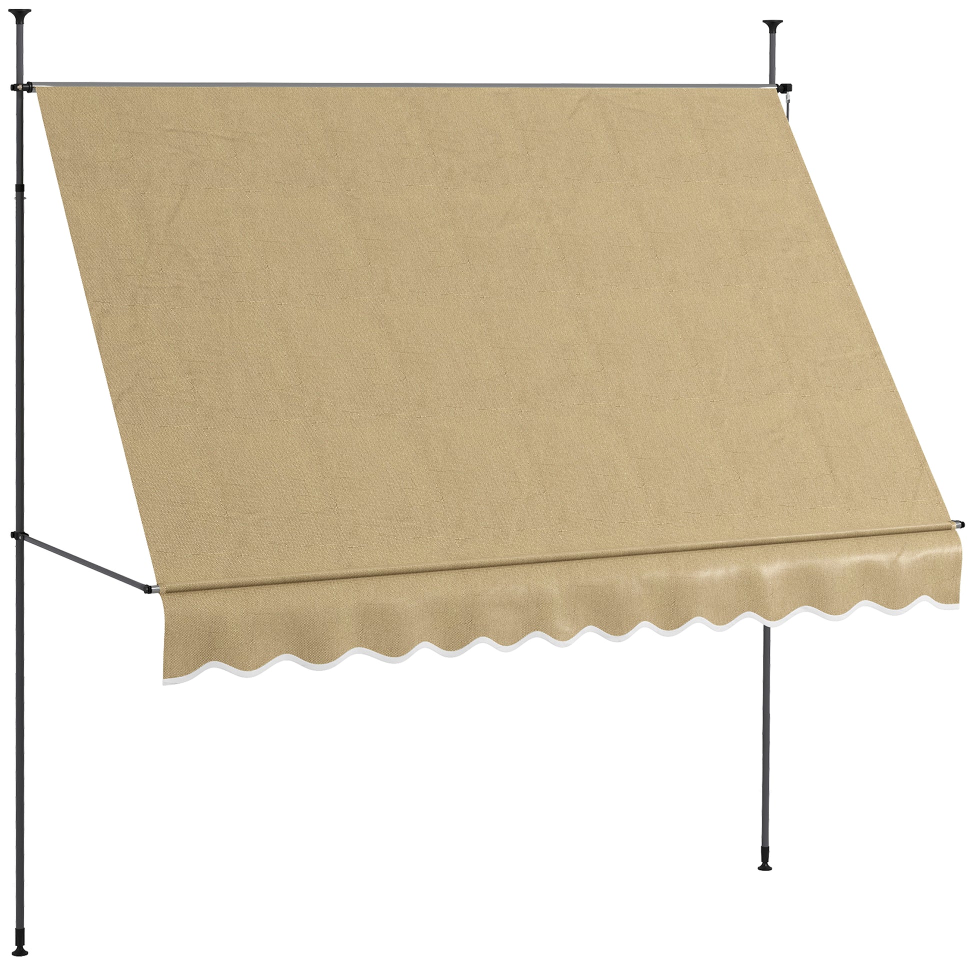 Outsunny Toldo Manual Retráctil 3x1,2 M Altura Ajustable Con Manivela 210-300 Cm_0