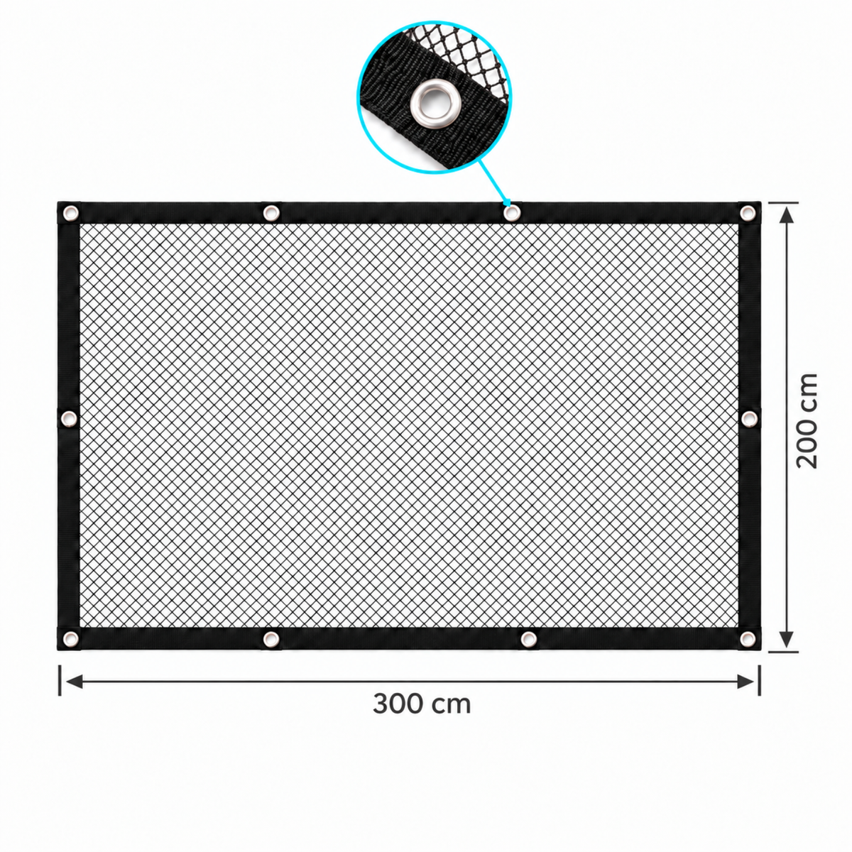 Cover Net Red Para Estanque 3x2 M - Malla 10mm - Negro/verde - Anti Garzas_3