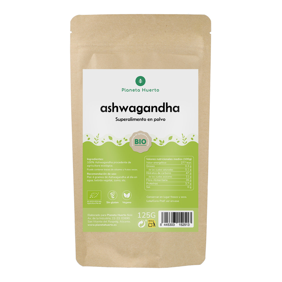 Ashwagandha en polvo ECO Planeta Huerto 125 g