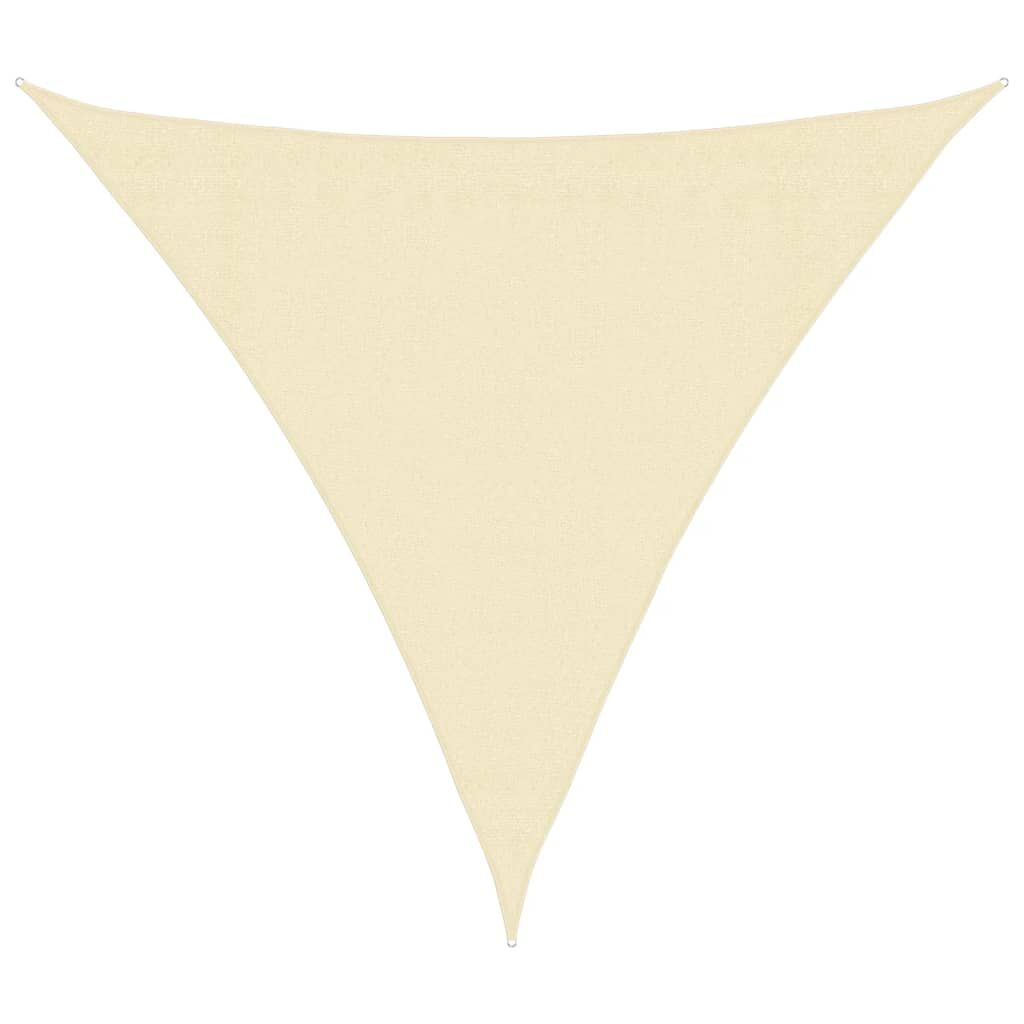 Vidaxl Toldo De Vela Triangular Hdpe 3,6x3,6x3,6 M Color Crema_0