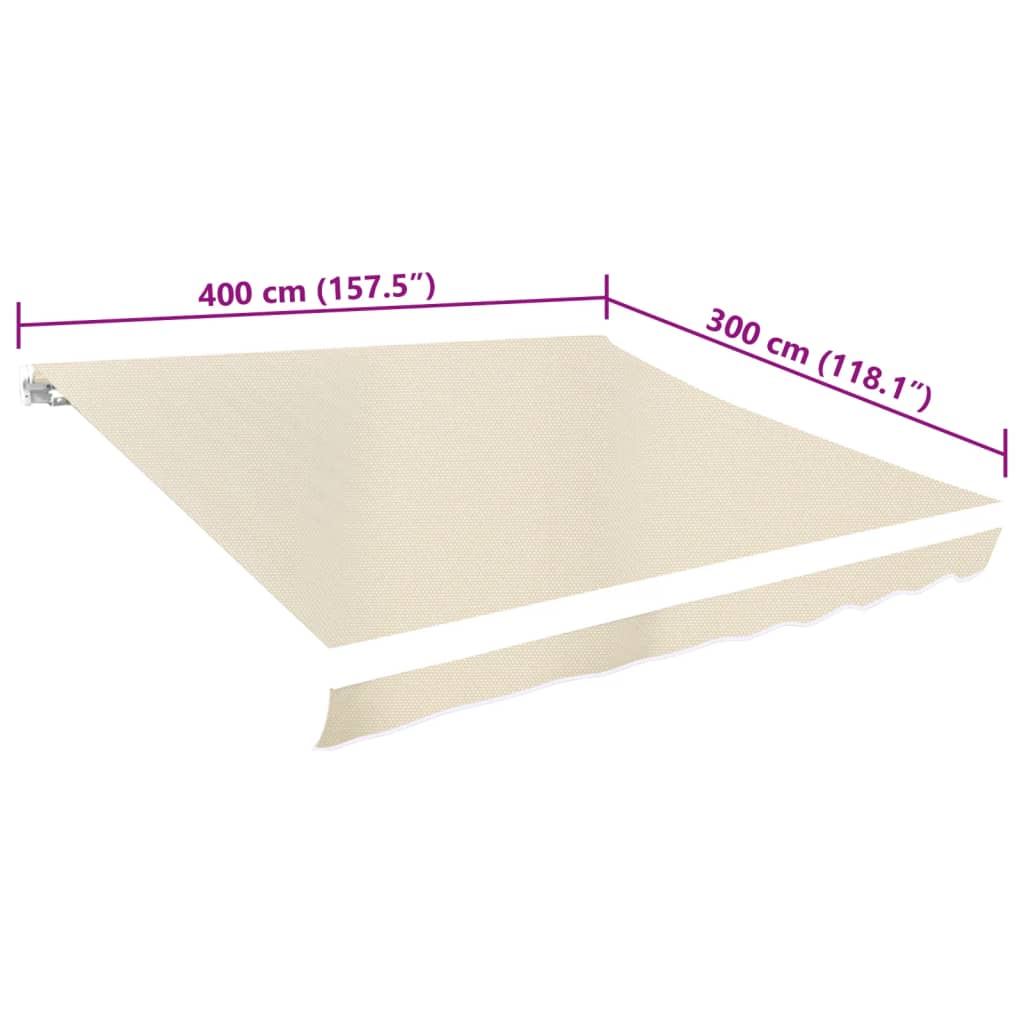 Tela De Repuesto Para Toldo Crema 4x3 M Poliéster_4