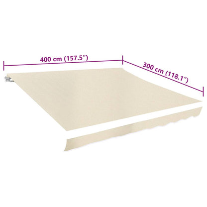 Tela De Repuesto Para Toldo Crema 4x3 M Poliéster_4