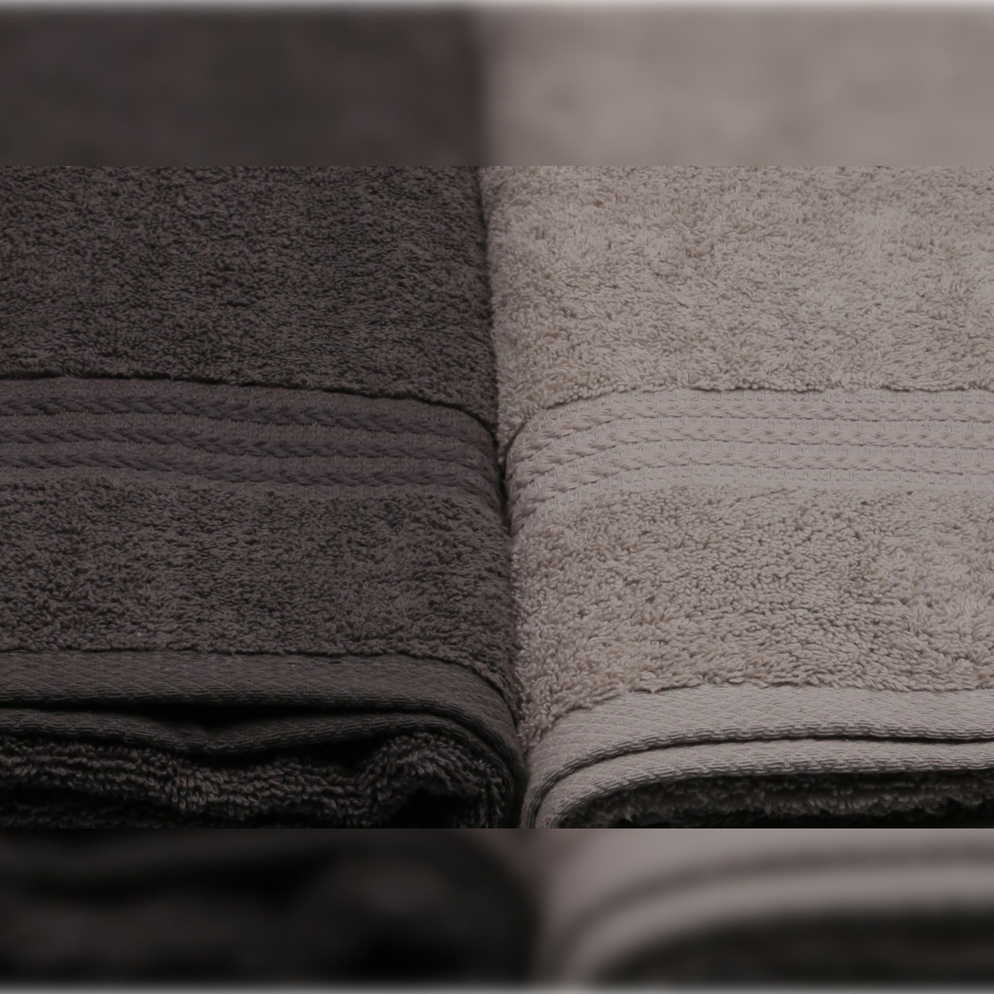 Juego De Toallas De Baño (4 Piezas) Blanco, Gris, Gris Oscuro Y Negro_3