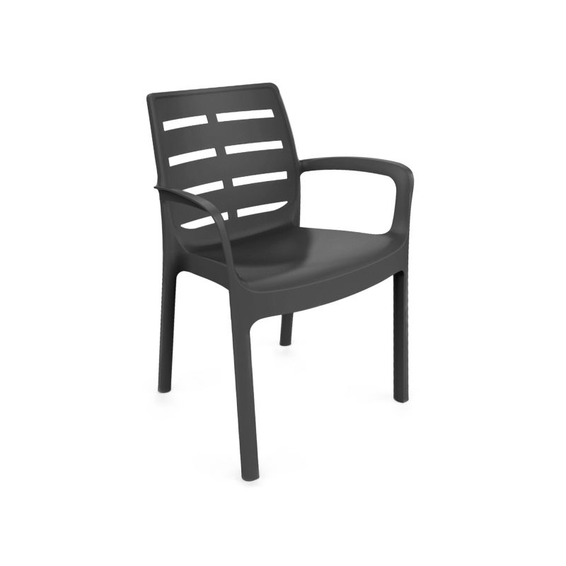 Pack 4 Sillas De Exterior Maui Apilables, Polipropileno, Antracita, 61 X 82 X 54_4