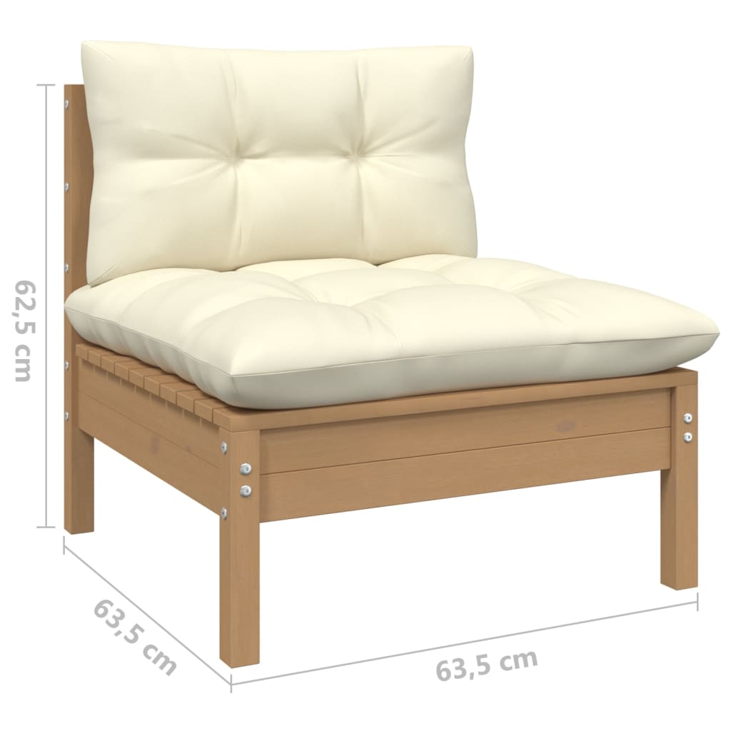 Vidaxl Muebles De Jardín 10 Pzas Y Cojines Madera De Pino Marrón Miel_5