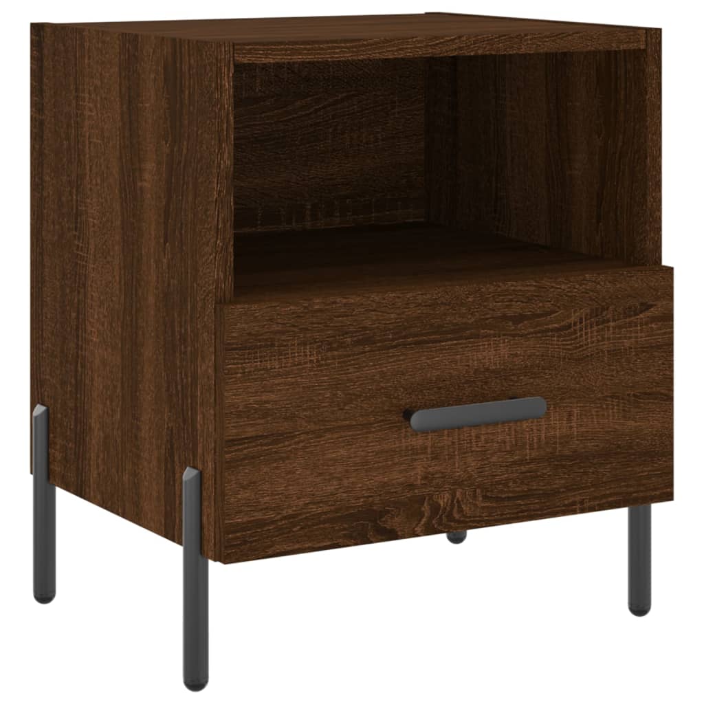 Mesita Noche 2 Uds Madera Ingeniería Marrón Roble 40x35x47,5 Cm_4