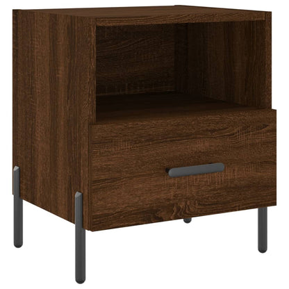 Mesita Noche 2 Uds Madera Ingeniería Marrón Roble 40x35x47,5 Cm_4
