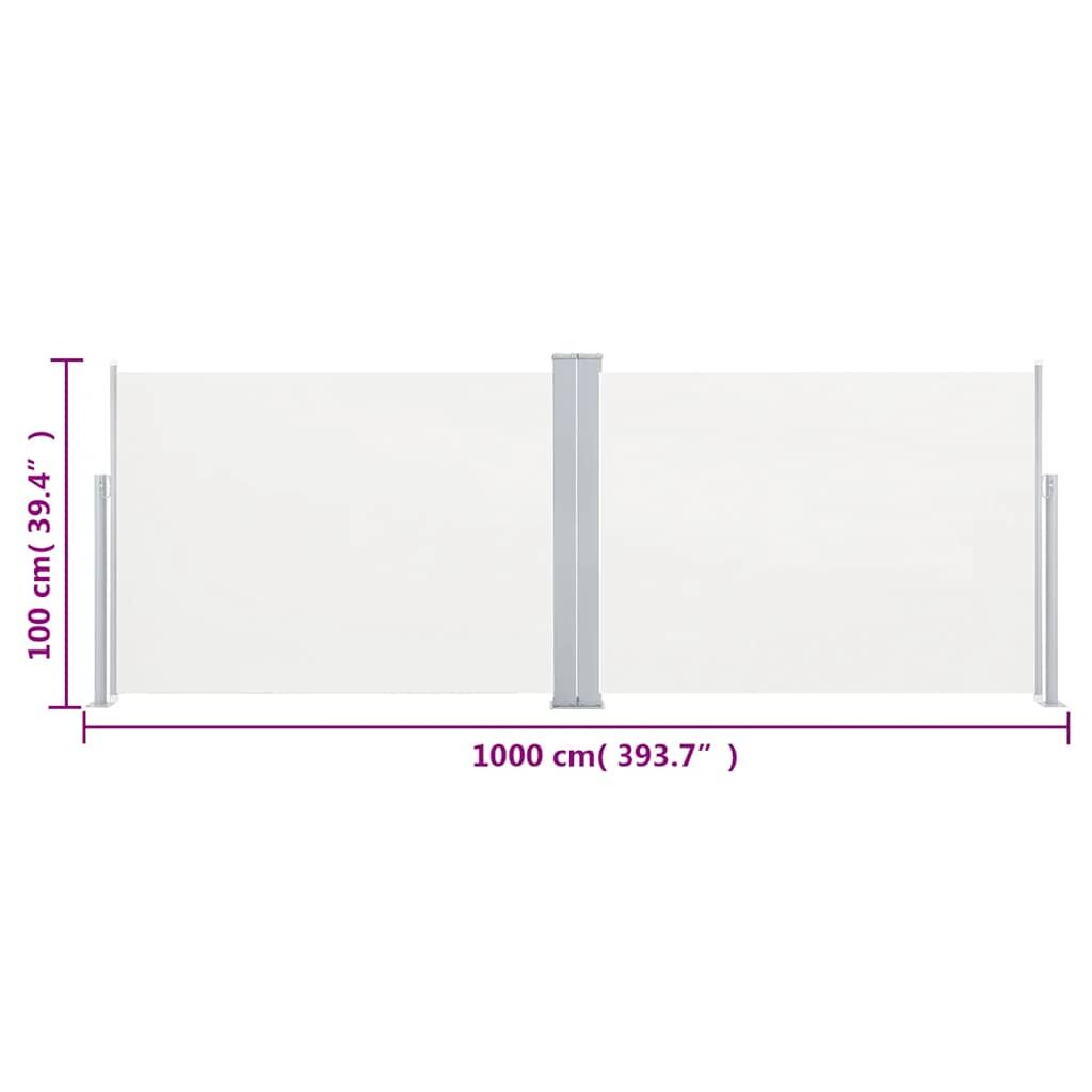 Vidaxl Toldo Lateral Retráctil Color Crema 100x1000 Cm_2