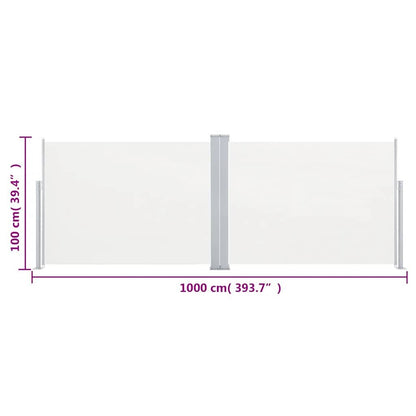 Vidaxl Toldo Lateral Retráctil Color Crema 100x1000 Cm_2