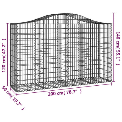 Cestas Gaviones 12 Uds Forma De Arco Hierro 200x50x120/140 Cm_5