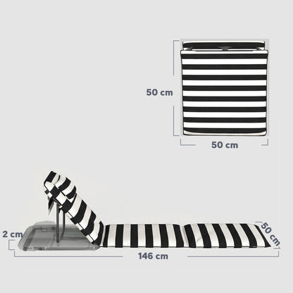 Outsunny 2 Esterillas De Playa Plegable Con Respaldo Ajustable Gris Y Blanco_2