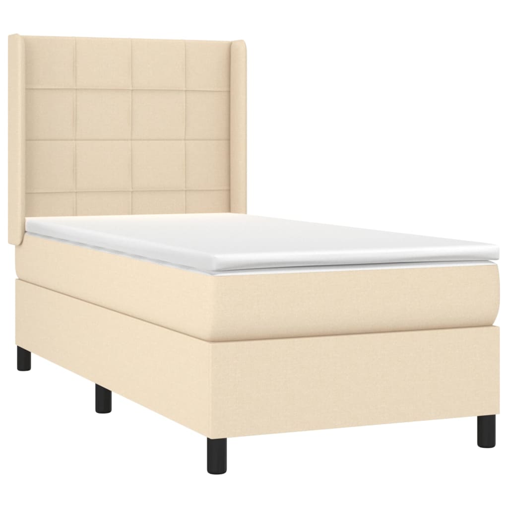 Cama Vica Home Colchón Y Luces Led Tela Crema 80x200 Cm / Vetonek_5