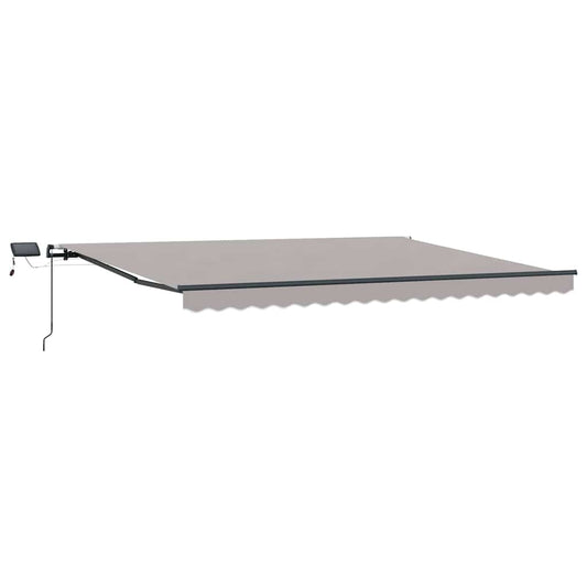 Toldo Retráctil Gris Claro 400 X 350 Cm Tela Y Aluminio_0