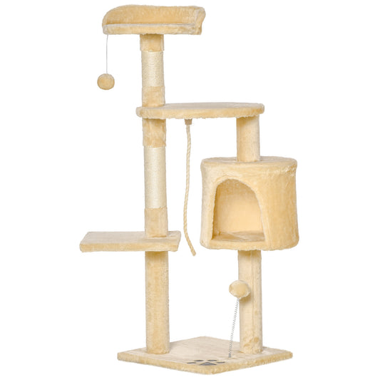 Pawhut Árbol Para Gatos Rascador Grande Con Plataformas Casetas Bolas De Juego_0
