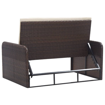 Vidaxl Set Muebles De Jardín 2 Piezas Y Cojines Ratán Sintético Marrón_5