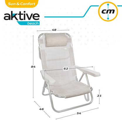 Aktive Silla Plegable Multiposición Beige C/cojín_5