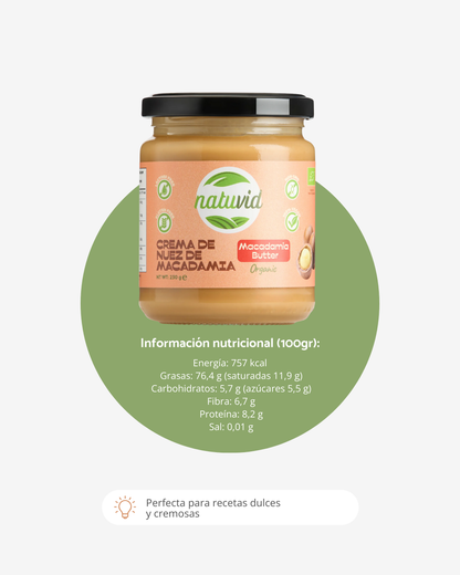 Crema Orgánica De Nuez De Macadamia