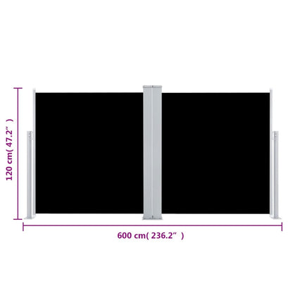 Vidaxl Toldo Lateral Retráctil Negro 117x600 Cm_2