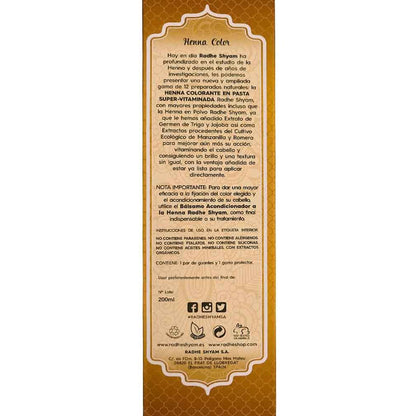 Henna Pasta Rubio Ceniza Radhe 200 Ml Radhe