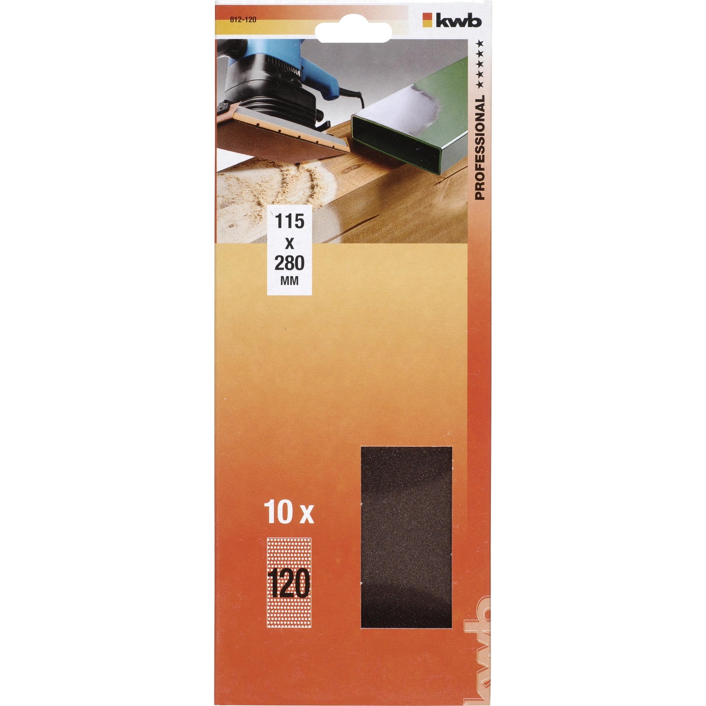 10 lijas para lijadora orbital 115 x 280 mm KWB GR 120