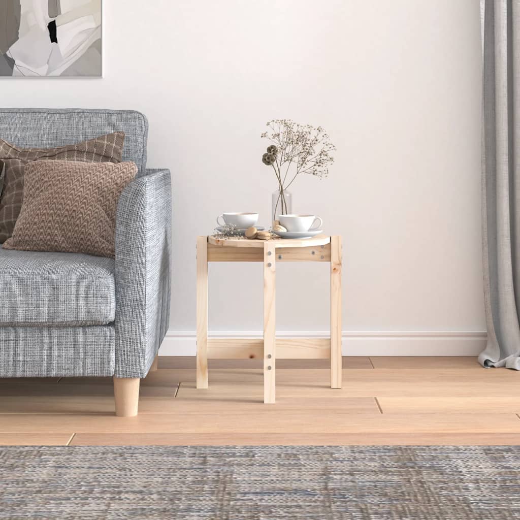 Mesa De Centro De Madera De Pino Maciza Ø 42,5x45 Cm_1