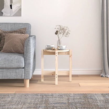 Mesa De Centro De Madera De Pino Maciza Ø 42,5x45 Cm_1