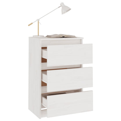 Mesitas De Noche 2 Uds Madera Maciza Pino Blanco 40x29,5x64 Cm_1