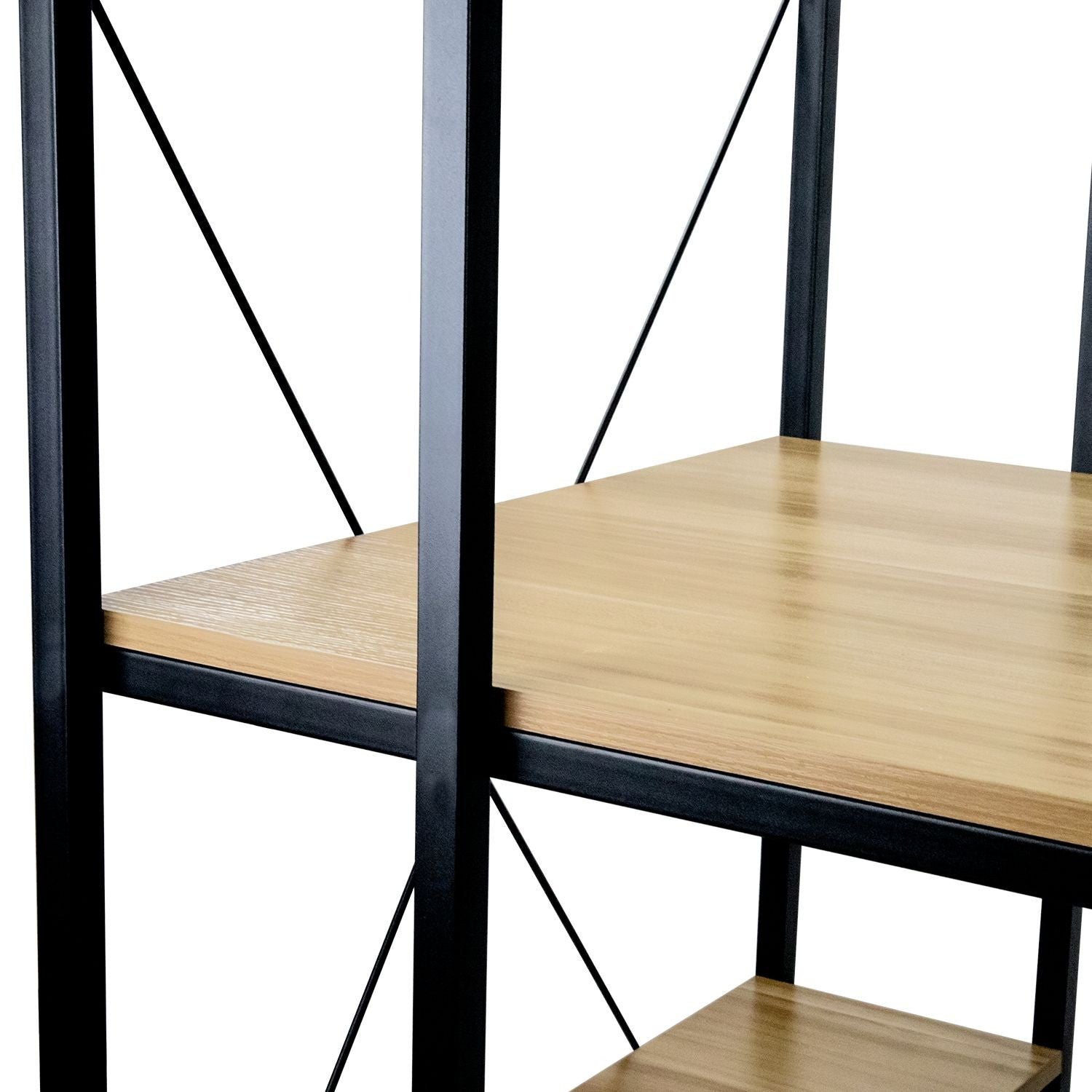Escritorio Metálico Con Estantería 3 Baldas De Madera Ozra 120x160x70cm 7house_3