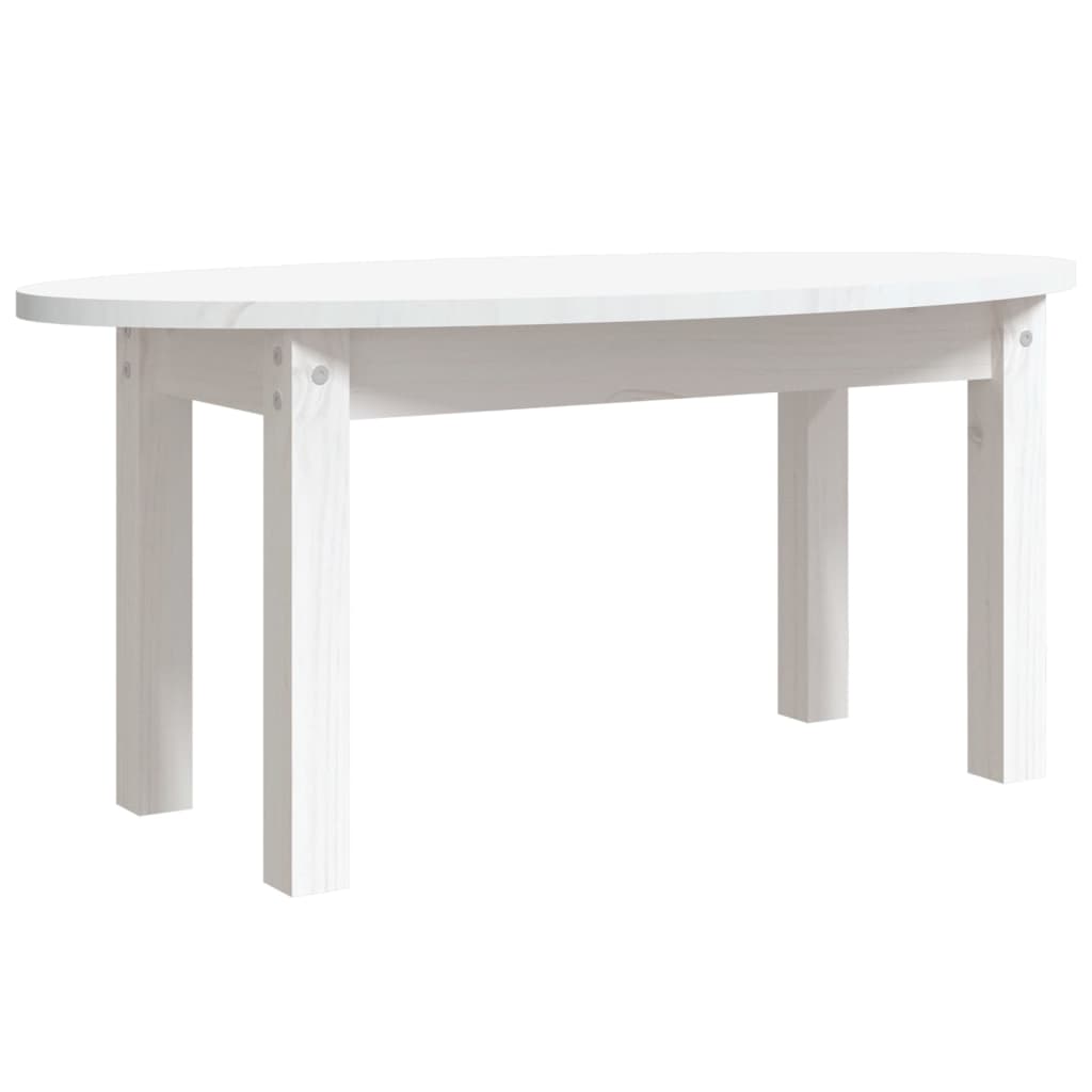 Mesa De Centro De Madera Maciza De Pino Blanco 80x40x35 Cm_0