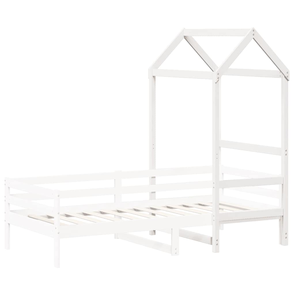 Techo De Cama Infantil Madera Maciza Pino Blanco 98x70x176,5 Cm_2