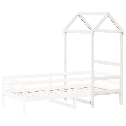 Techo De Cama Infantil Madera Maciza Pino Blanco 98x70x176,5 Cm_2